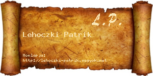 Lehoczki Patrik névjegykártya